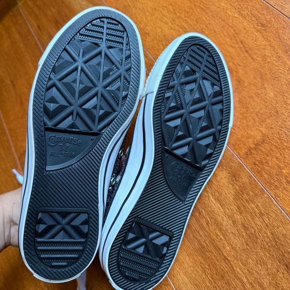 Converse Chuck Taylor All Star Shoes Womens Size 5 Black Silver Glitter Low Top. - Picture 5 of 8